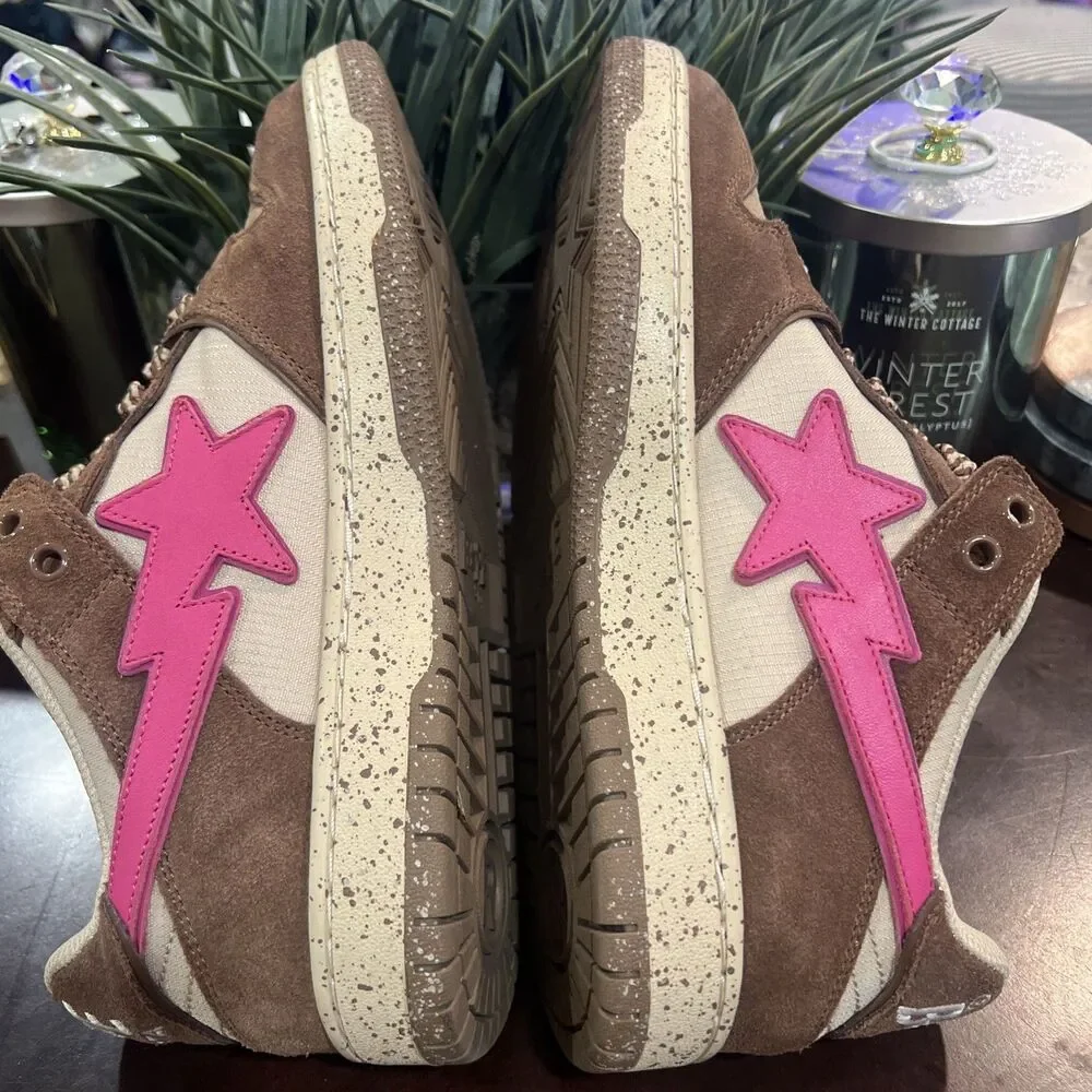 A Bathing Ape BAPE SK8 STA #6 in Brown/Pink Size Size 7